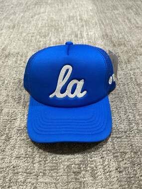 Only The Lonely Los Angeles Dodgers LA Embroidered Royal Blue Foam Trucker Hat